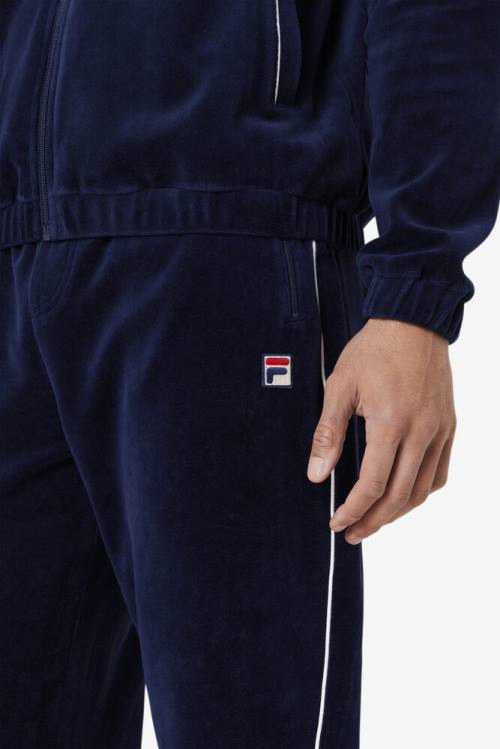 Fila Lewis Velour Miesten Housut Laivastonsininen Valkoinen | Fila037ZN