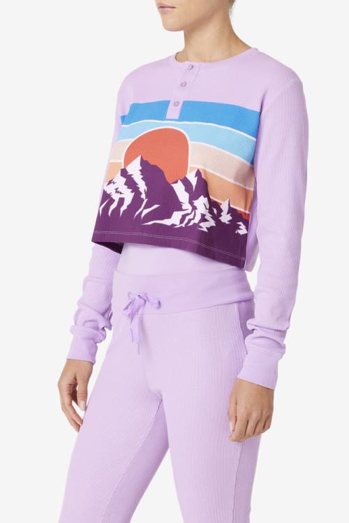 Fila Liza Thermal Henley Naisten Puserot Vaaleanvioletit | Fila305UV