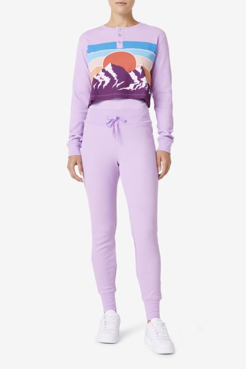 Fila Liza Thermal Henley Naisten Puserot Vaaleanvioletit | Fila305UV