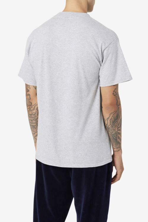 Fila Logo Tee Miesten T Paidat Harmaat Laivastonsininen Punainen | Fila281UV