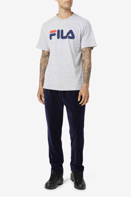 Fila Logo Tee Miesten T Paidat Harmaat Laivastonsininen Punainen | Fila281UV