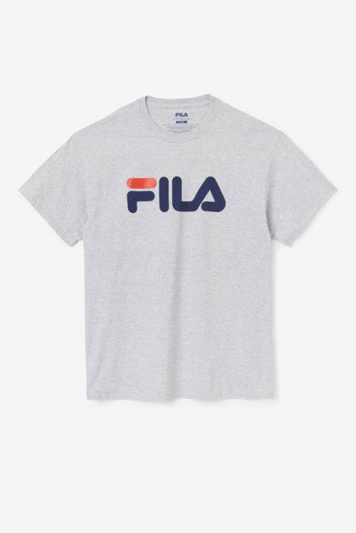 Fila Logo Tee Miesten T Paidat Harmaat Laivastonsininen Punainen | Fila281UV