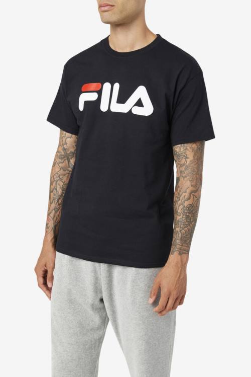Fila Logo Tee Miesten T Paidat Mustat Valkoinen Punainen | Fila129NT