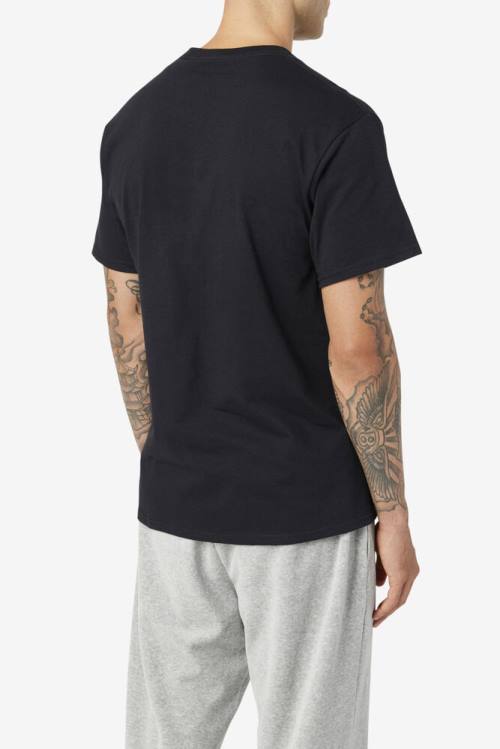 Fila Logo Tee Miesten T Paidat Mustat Valkoinen Punainen | Fila129NT