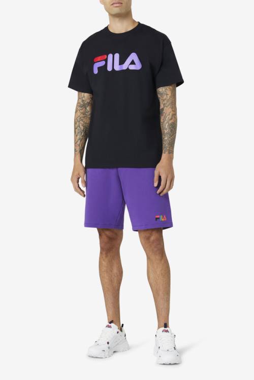 Fila Logo Tee Miesten T Paidat Mustat Violetit Punainen | Fila581XD