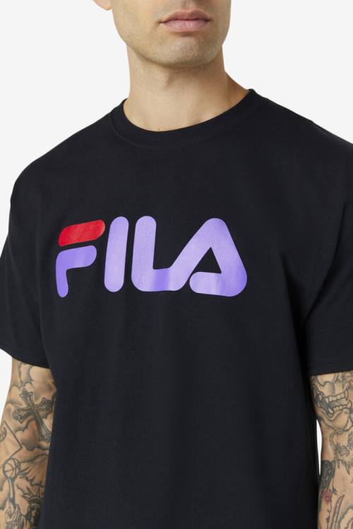 Fila Logo Tee Miesten T Paidat Mustat Violetit Punainen | Fila581XD