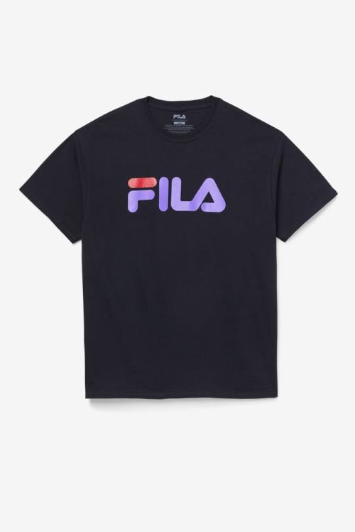 Fila Logo Tee Miesten T Paidat Mustat Violetit Punainen | Fila581XD