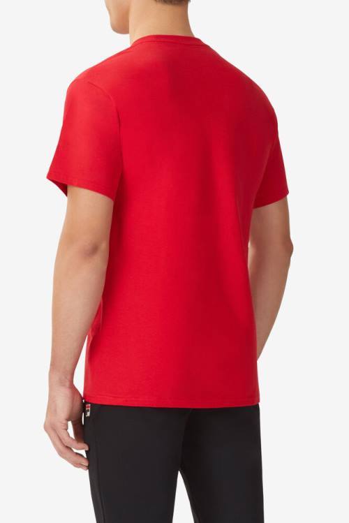 Fila Logo Tee Miesten T Paidat Punainen Mustat Valkoinen | Fila480GR