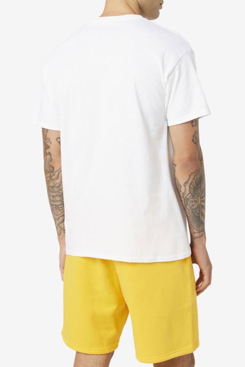 Fila Logo Tee Miesten T Paidat Valkoinen Laivastonsininen Punainen | Fila490BZ