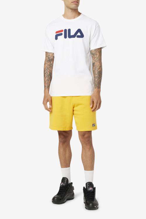 Fila Logo Tee Miesten T Paidat Valkoinen Laivastonsininen Punainen | Fila490BZ