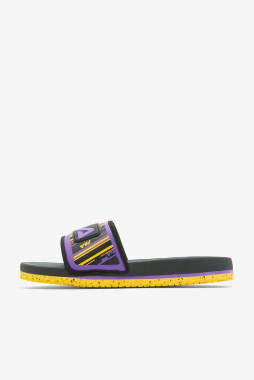 Fila Lunar Miesten Rantasandaalit Mustat Kultaiset Violetit | Fila586ZP