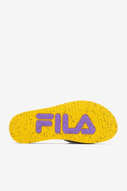 Fila Lunar Miesten Rantasandaalit Mustat Kultaiset Violetit | Fila586ZP