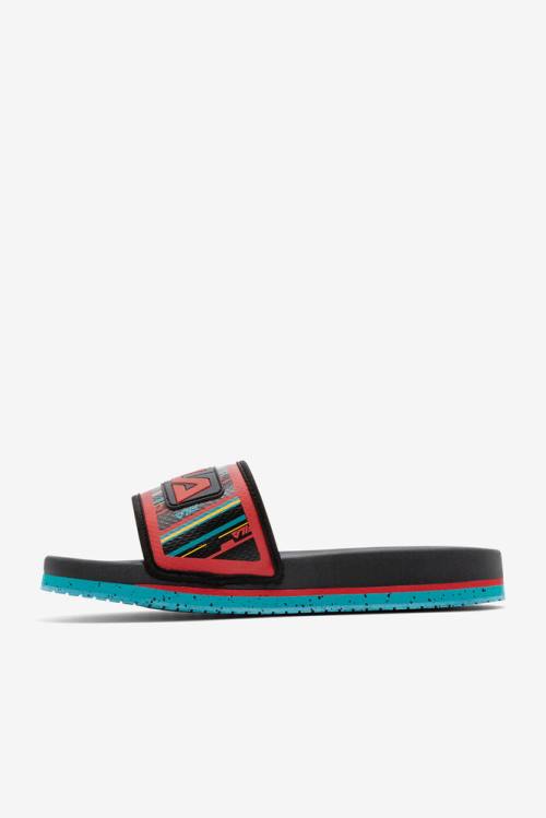 Fila Lunar Miesten Rantasandaalit Mustat Turkoosi Punainen | Fila859FL