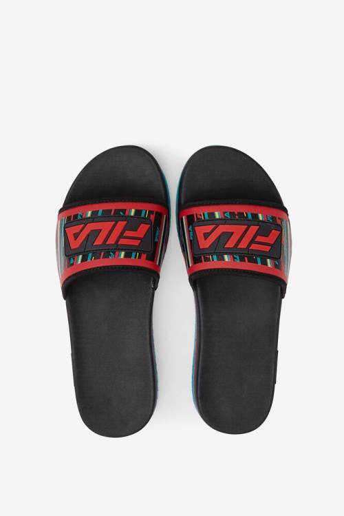 Fila Lunar Miesten Rantasandaalit Mustat Turkoosi Punainen | Fila859FL