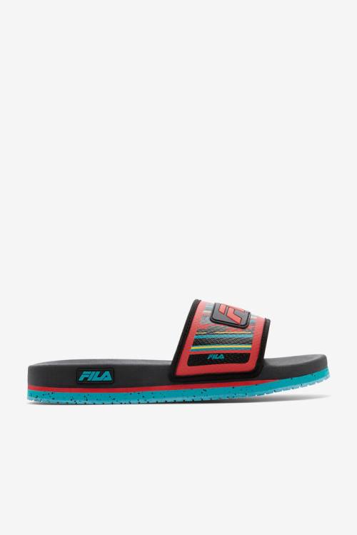 Fila Lunar Miesten Rantasandaalit Mustat Turkoosi Punainen | Fila859FL
