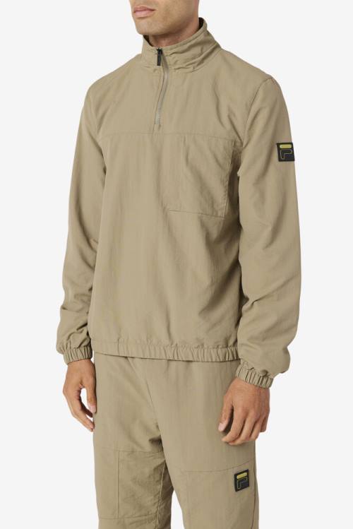 Fila Magnus 1/4 Zip Track Miesten Takki Vihreä | Fila379ZF
