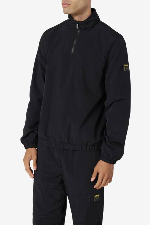 Fila Magnus 1/4 Zip Track Miesten Takki Mustat | Fila876DV