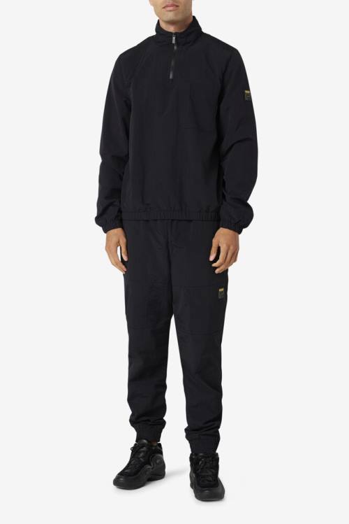 Fila Magnus 1/4 Zip Track Miesten Takki Mustat | Fila876DV