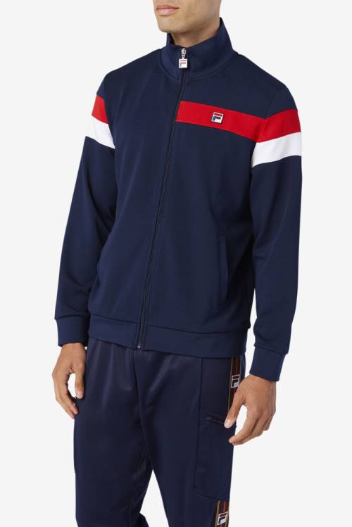Fila Malcolm Track Miesten Takki Laivastonsininen Punainen Valkoinen | Fila945QC