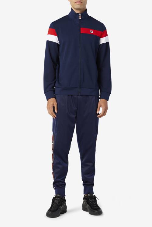 Fila Malcolm Track Miesten Takki Laivastonsininen Punainen Valkoinen | Fila945QC