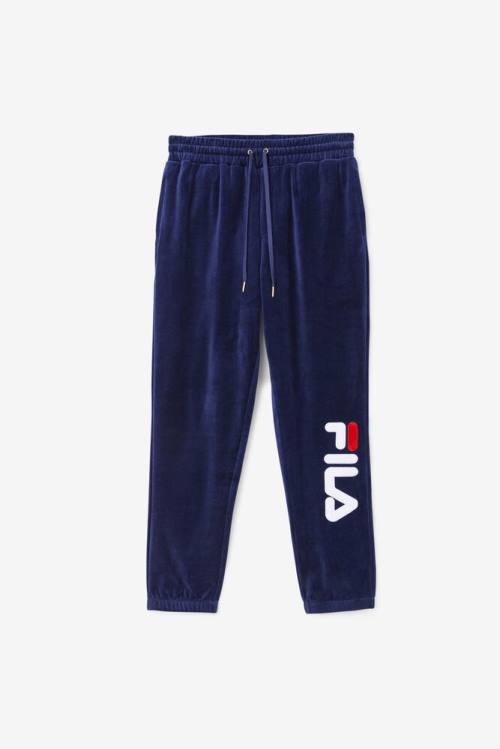 Fila Mansur Velour Miesten Housut Laivastonsininen Valkoinen Punainen | Fila059BT
