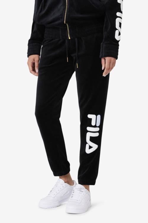 Fila Mansur Velour Miesten Housut Mustat Valkoinen | Fila846IE