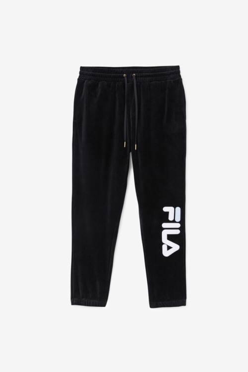 Fila Mansur Velour Miesten Housut Mustat Valkoinen | Fila846IE