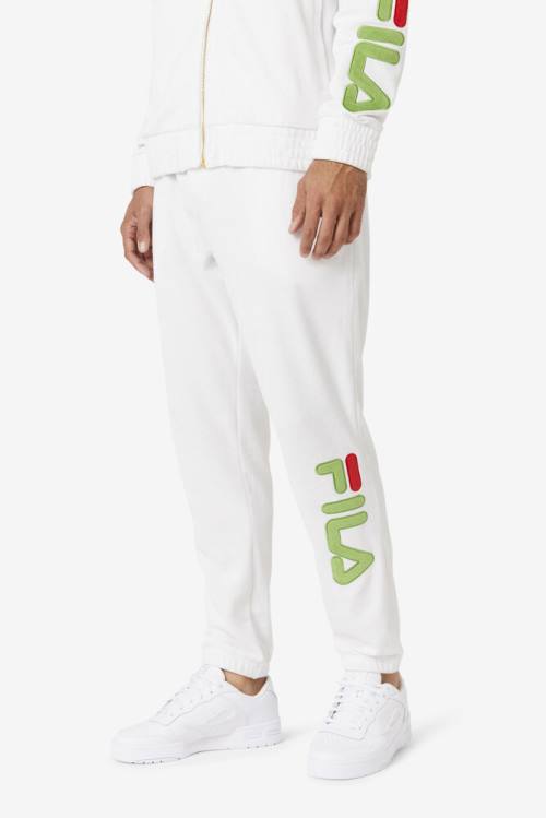 Fila Mansur Velour Miesten Housut Valkoinen Vihreä Punainen | Fila428CN