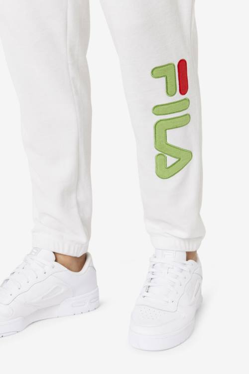 Fila Mansur Velour Miesten Housut Valkoinen Vihreä Punainen | Fila428CN