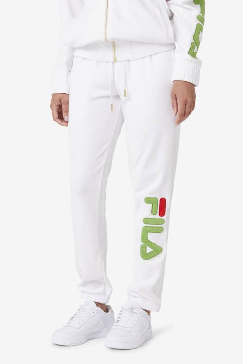 Fila Mansur Velour Miesten Housut Valkoinen Vihreä Punainen | Fila428CN