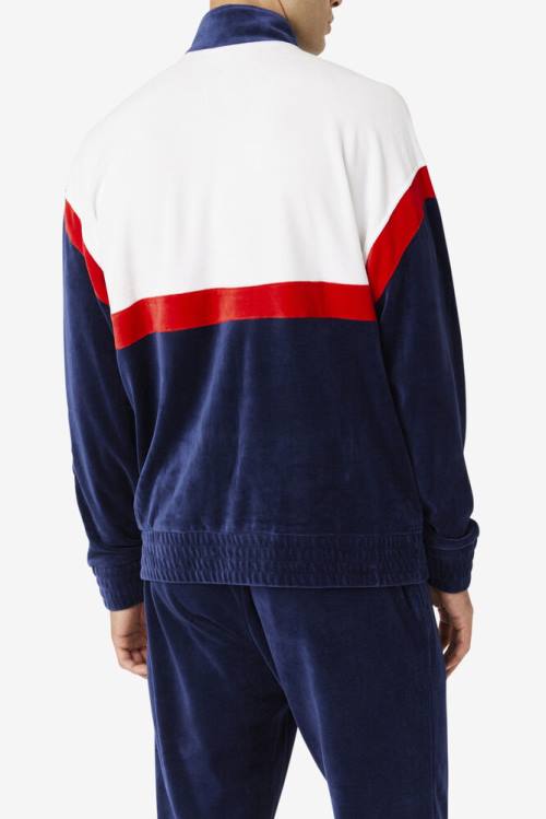 Fila Mansur Velour Miesten Takki Laivastonsininen Valkoinen Punainen | Fila103BV