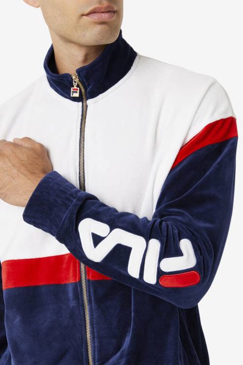Fila Mansur Velour Miesten Takki Laivastonsininen Valkoinen Punainen | Fila103BV