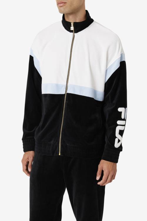 Fila Mansur Velour Miesten Takki Mustat Valkoinen | Fila271EJ