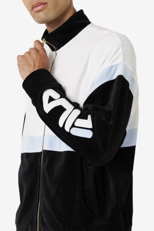 Fila Mansur Velour Miesten Takki Mustat Valkoinen | Fila271EJ