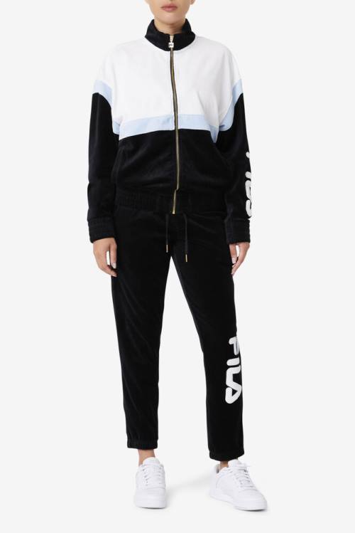 Fila Mansur Velour Miesten Takki Mustat Valkoinen | Fila271EJ