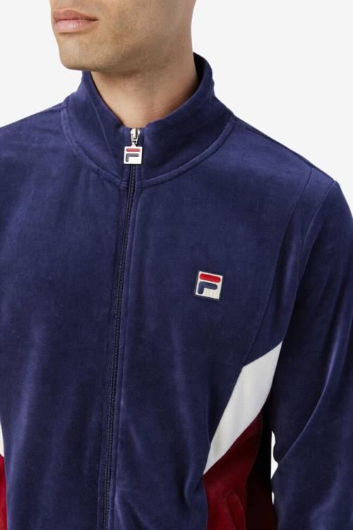 Fila Marten Velour Miesten Takki Laivastonsininen Valkoinen | Fila193AB
