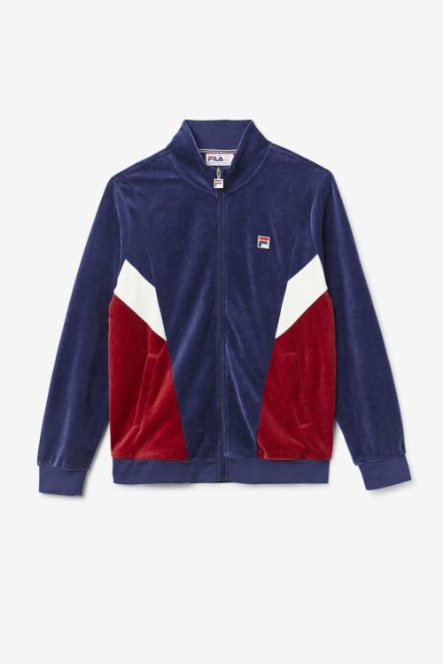 Fila Marten Velour Miesten Takki Laivastonsininen Valkoinen | Fila193AB