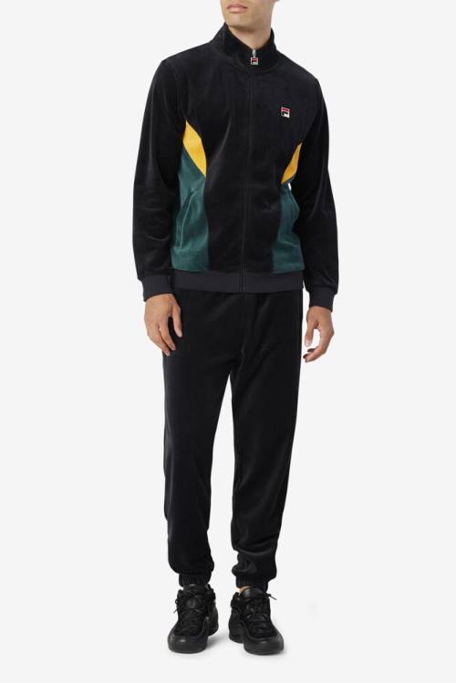 Fila Marten Velour Miesten Takki Mustat | Fila564TL