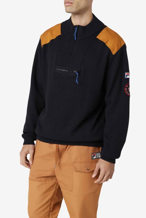 Fila Merkle 1/4 Zip Villa Miesten Puserot Mustat | Fila548AB
