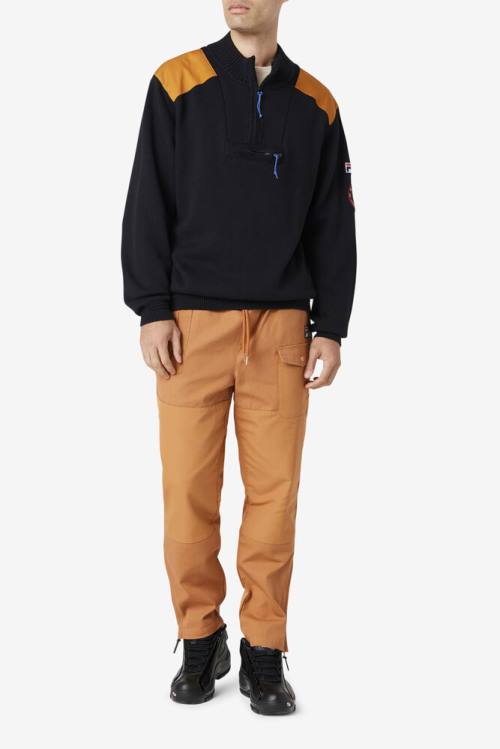Fila Merkle 1/4 Zip Villa Miesten Puserot Mustat | Fila548AB