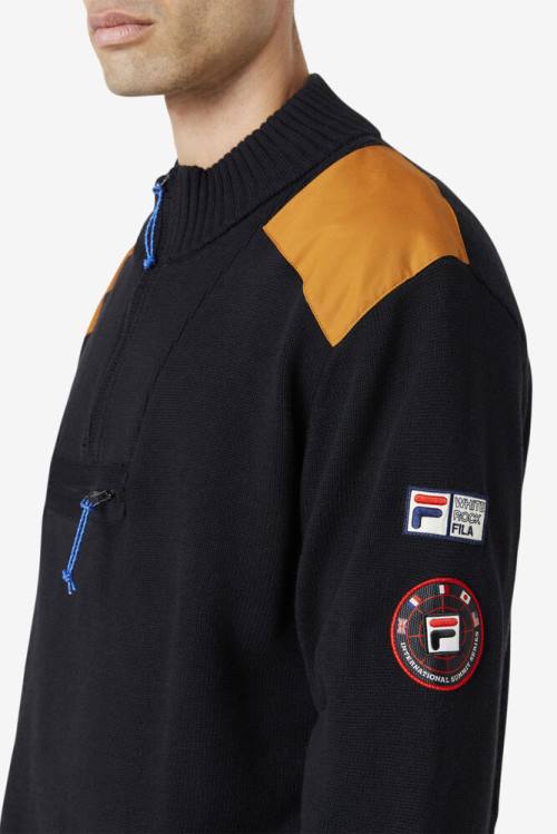 Fila Merkle 1/4 Zip Villa Miesten Puserot Mustat | Fila548AB