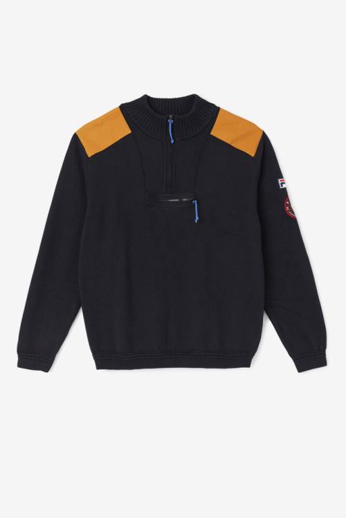 Fila Merkle 1/4 Zip Villa Miesten Puserot Mustat | Fila548AB