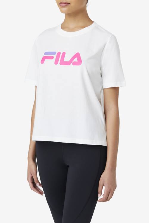 Fila Miss Eagle Tee Naisten T Paidat Valkoinen Pinkki Violetit | Fila056KT