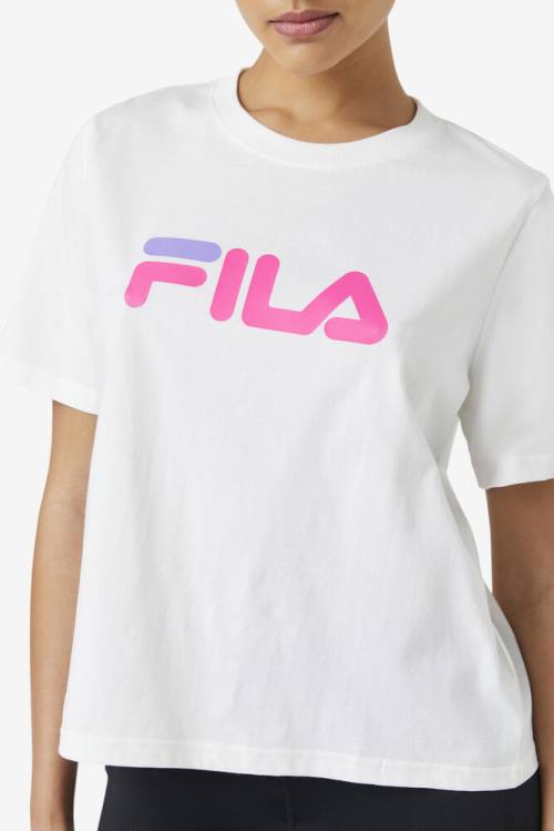 Fila Miss Eagle Tee Naisten T Paidat Valkoinen Pinkki Violetit | Fila056KT