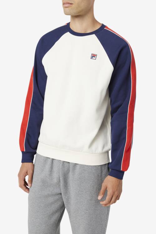Fila Nestor Crew Miesten Puserot Valkoinen Laivastonsininen Punainen | Fila247VK