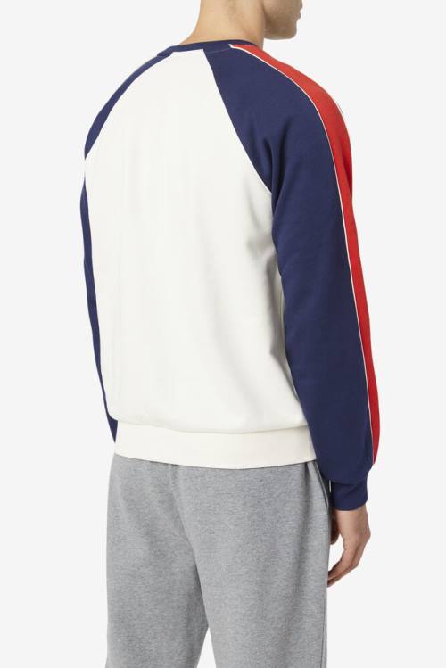 Fila Nestor Crew Miesten Puserot Valkoinen Laivastonsininen Punainen | Fila247VK