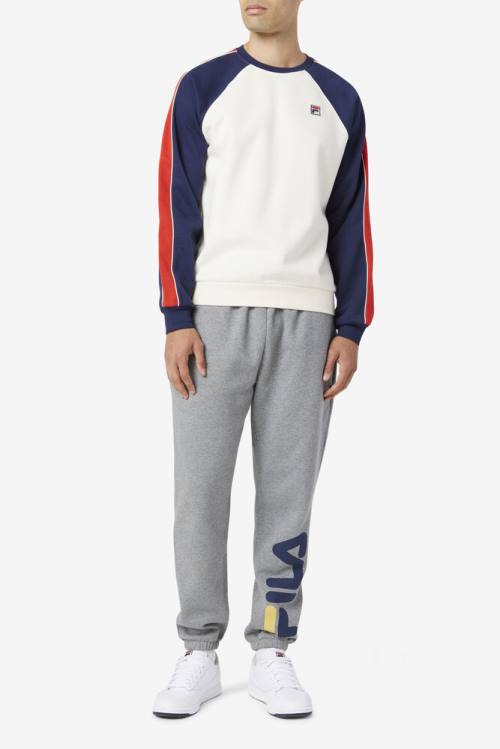 Fila Nestor Crew Miesten Puserot Valkoinen Laivastonsininen Punainen | Fila247VK