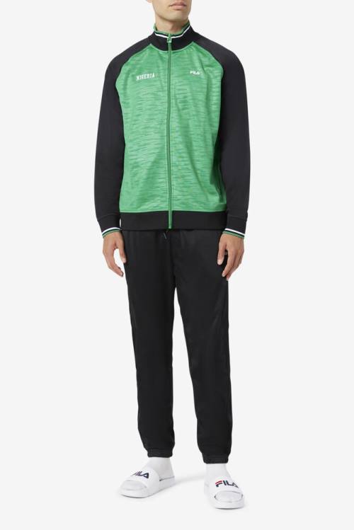 Fila Nigeria Track Miesten Housut Mustat Valkoinen | Fila374VQ