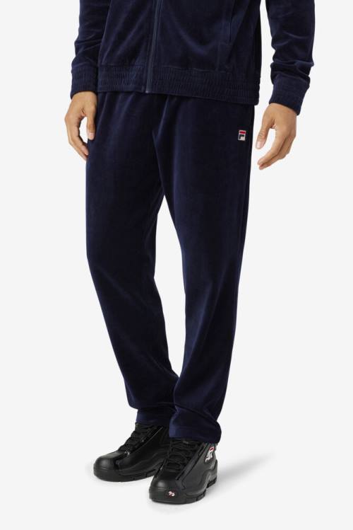 Fila O-fit Velour Miesten Housut Laivastonsininen Punainen | Fila309TG