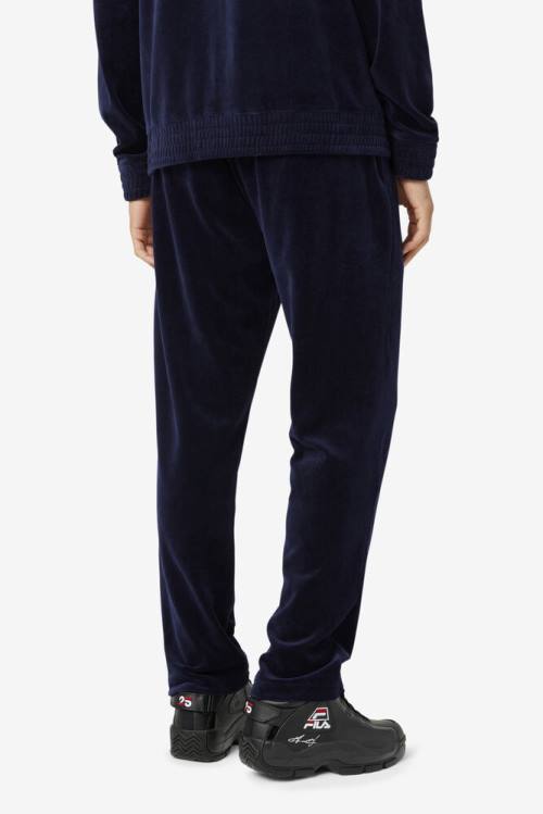 Fila O-fit Velour Miesten Housut Laivastonsininen Punainen | Fila309TG